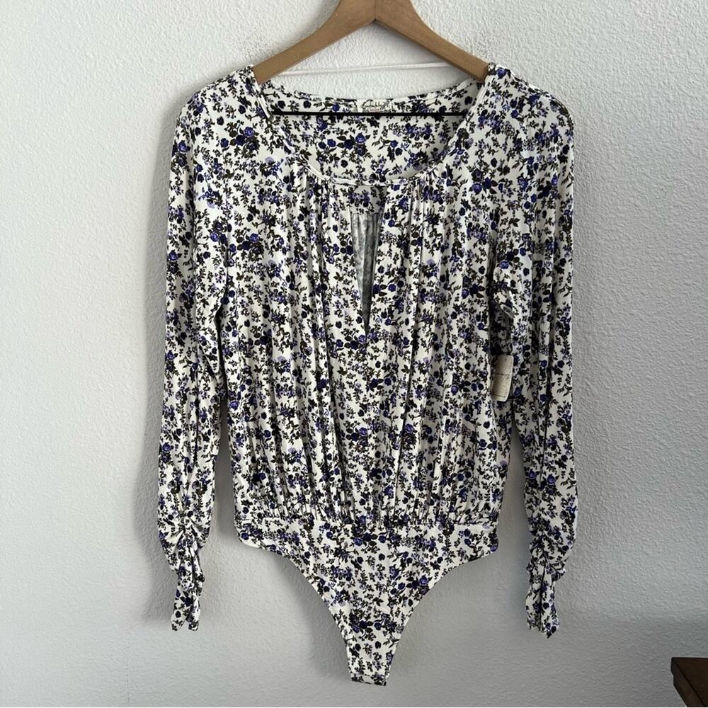 NWT Free People Intimately Kaya Print Cutout Bodysuit OB1353370 Small